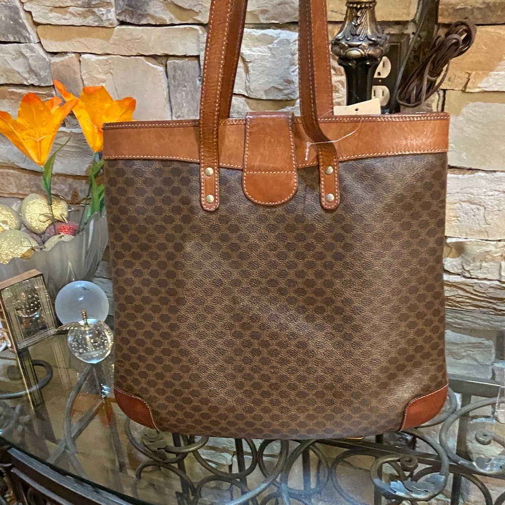 Celine Brown Patterned Shoulder Bag - image 6